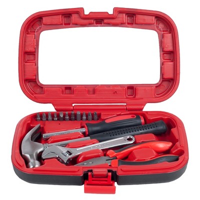 Stalwart 15pc Household Hand Tools Set Red