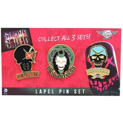DC Comics Suicide Squad Joker Harley Quinn Skulls Pack Of 5 Badge Pin Button Set 