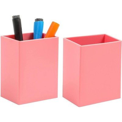 Okuna Outpost 2-Pack Pink Magnetic Pen Pencil Holder for Whiteboard and Fridge (3.5 x 2.75 x 5 in)