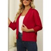 Women's 3/4 Sleeve Cropped Cardigan Knit Sweaters Lightweight Open Front Shrug - 4 of 4