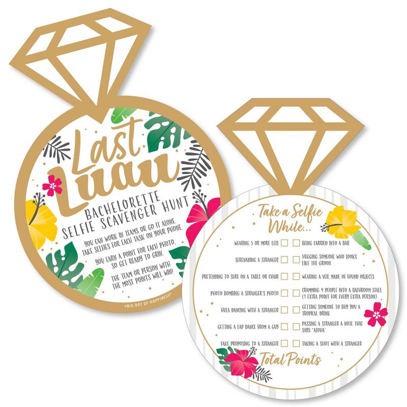 Big Dot of Happiness Last Luau - Selfie Scavenger Hunt - Tropical Bachelorette Party and Bridal Shower Game - Set of 12, 1 of 5