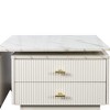 Kumasinova Extandable Mobile Coffee Table with 2 Drawers,Modern 2-Toned Center Table Cocktail Table for Living Room,Length Adjustable,White - 4 of 4