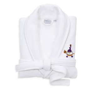 Linum Home Textiles Hotel Collection 100% Turkish Cotton Unisex Waffle Terry Embroidered Bathrobe with Satin Piped Trim - Halloween Gnomes - 1 of 4