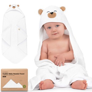 KeaBabies Cuddle Baby Hooded Towel, Organic Baby Bath Towel, Hooded Baby Towels, Baby Beach Towel for Newborn, Kids - 1 of 4