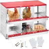 Metal Chicken Laying Box with Vented Holes & Swing Perch, Egg Nesting Box for Chickens, Hens, Ducks - 2 of 4