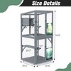 Bencmate Pet Crates and Houses Cat Window Catio Wood Enclosure Wheels Lockable Doors for Outdoor and Indoor, Gray, 31.5"*31.5"*70.28" - 3 of 4