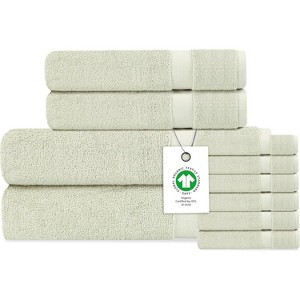 Delara Organic Cotton Luxuriously Plush Bath Towel Set, GOTS & Oeko-TEX Certified, Soft, Quick Dry & Ultra-Absorbent - 1 of 4