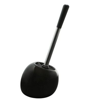 Black Ceramic Dome Toilet Brush and Holder Set