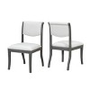 Set of 2 Fabric Upholstered Dining Chairs with Curved Back and Wood Frame, Padded Side Chairs for Dining Room or Kitchen-Koiai - 4 of 4