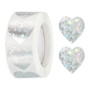 Unique Bargains Self-Adhesive Heart Decorations Stickers for Envelope Wedding 500 Pcs - 1 of 4