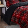 Sapphtopaz 4-Piece King Sheet Set, Plush Alternative Comforter Set, Sheets King Size Bed Set, Bedding with Decorative Pillow -Red & Black - 2 of 4