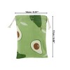 Unique Bargains Women Durable Drawstring Avocado Cosmetic Bag Green 1 Pc - 2 of 3