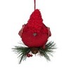 Northlight Burlap  Cardinal with Pine Needles and Berries Christmas Ornament - 6.5" - Red - 4 of 4