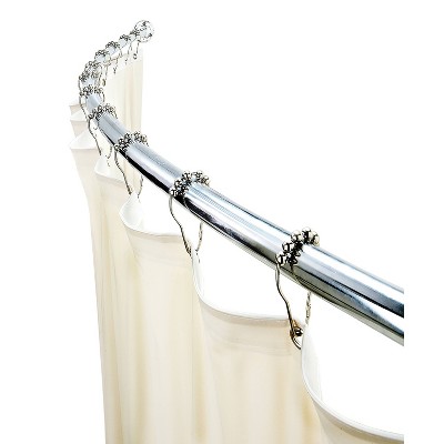 Curved Wall Mountable Shower Rod Chrome - Bath Bliss