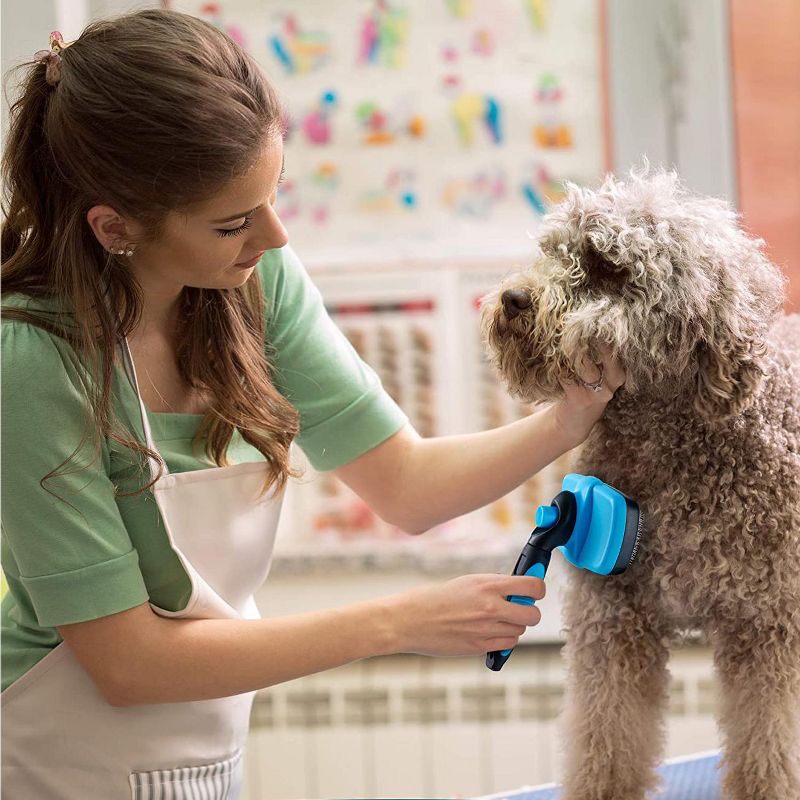 BOSHEL Dog Slicker Brush - Self Cleaning Dog Grooming Brush – Dog Brush For Shedding Small & Large Pets - Detangling Hair, Removing Matts, 6 of 8