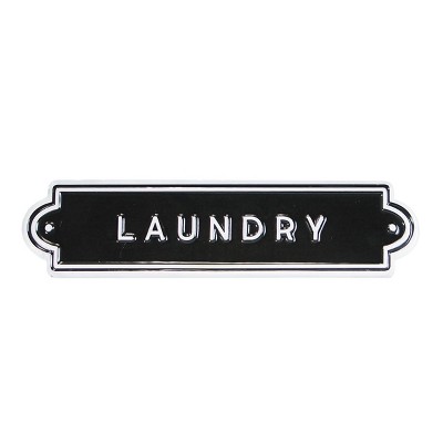 VIP Metal 18 in. Black Embossed Laundry Sign