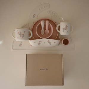 Mushie Deluxe Feeding Kit (Pink Flowers/Blush) - 1 of 4
