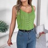Clearlove Womens Hollow Out Knitted Tops V Neck Outer Wear Sleeveless Slimming Crop Tops Summer Blouse Camisoles Vest for Women - 2 of 4