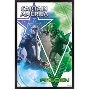 Trends International Marvel Captain America: Brave New World - Cap and Falcon Framed Wall Poster Prints - 1 of 4
