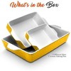 NutriChef 11.6 x 7.8 3Pcs. Nonstick Bakeware Tray Set w/Odor-Free Ceramic, 446°F Oven Microwave/Dishwasher Safe Rectangular Baking Pan, Yellow - 2 of 4