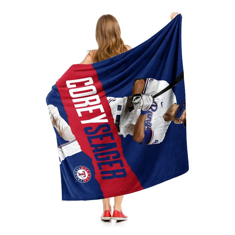50&#34;x60&#34; MLB Texas Rangers 23 Corey Seager Silk Touch Throw Blanket, 4 of 6