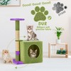 Modern Multicoloured Soft Plush Cat Tree Pet Tower with Floral Shape, Cat Condo and Soft Ball - 4 of 4