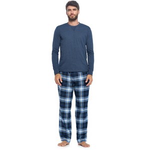 Ashford & Brooks Men’s Long-Sleeve Top Flannel Pants Pajama Sleepwear Set - 1 of 4