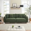 86-Inch Contemporary Teddy Fabric Sofa, 3-Seater Couch with Wood Frame, Metal Legs and Pillows for Living Room or Apartment-The Pop Home - 2 of 4