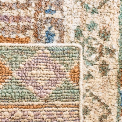 Bohemian Bleach and Gold Hand-Knotted Wool Area Rug 4' x 6'