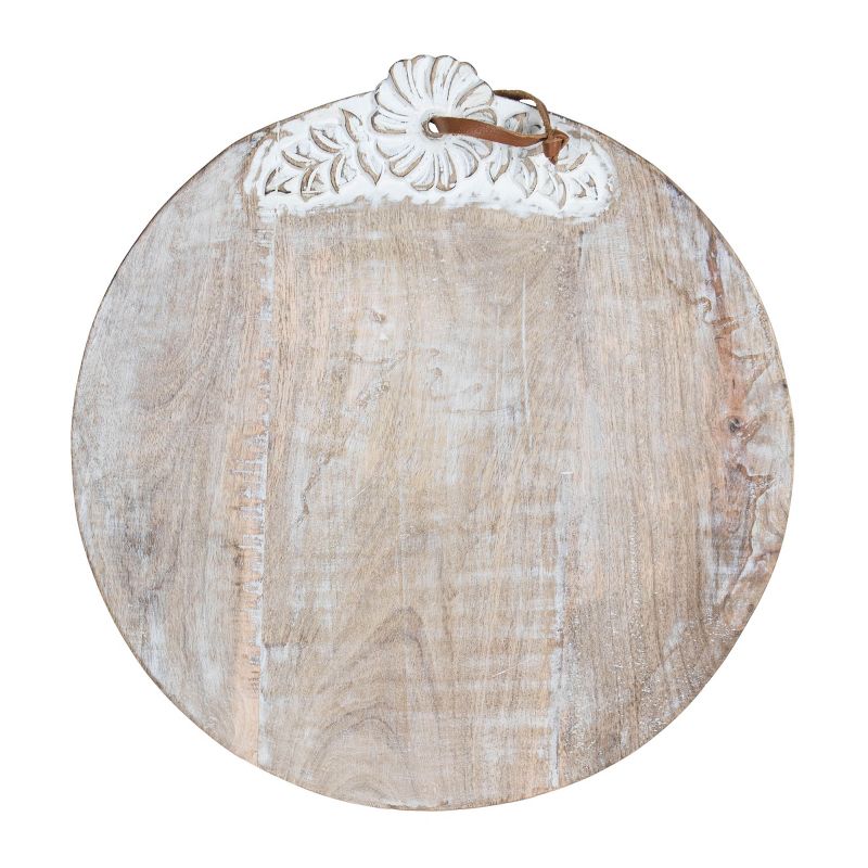 Large Round White Wood Cutting Board - Foreside Home & Garden, 1 of 8