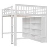 PAGED Twin Size Loft Bed Simple Modern Wooden Bed Frame with 8 Open Storage Shelves, Ladder and Guardrail for Bedroom - 4 of 4