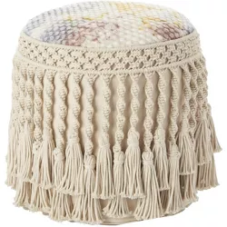 Mina Victory Life Styles AQ407 Indoor Pouf - Multicolor 18"X18"X18"