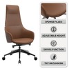 LeisureMod Celeste High-Back Office Chair in Upholstered Leather and Iron Frame with Swivel and Tilt - 3 of 4