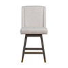 Armen Living Stancoste Wood Finish with Fabric Swivel Counter Height Barstool - 3 of 4