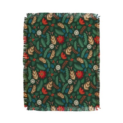 Pimlada Phuapradit Christmas foliage 56"x46" Woven Throw Blanket - Deny Designs