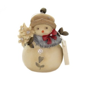 2.25 In Dashing In The Snow Snowman Heart Of Christmas Santa Figurines - 1 of 2