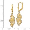Black Bow Jewelry Two Tone Spiral Dangle Earrings in 14k Yellow Gold & White Rhodium - 4 of 4