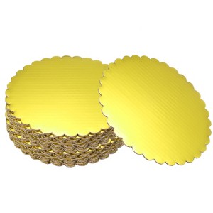 Unique Bargains Disposable Greaseproof Cardboard Scalloped Cake Platters 20 Pcs - 1 of 4