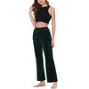 cheibear Women's Velvet Elastic Waist Lounge Ankle Wide Leg Pajama Pants - 2 of 4