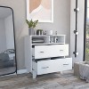Okak Modern Bedroom Dresser Nightstand with 2 Large Drawers & 2 Open Shelves, Four Legs Chest Cabinet for Living Room Hallway Entryway - 2 of 4