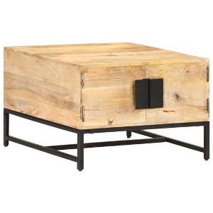 vidaXL Coffee Table 26.4"x26.4"x17.7" Solid Mango Wood - 1 of 4