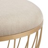 Gillian Coffee Ottoman Gold/Beige - Inspire Q: Linen Upholstery, Foam-Filled, Metal Base - 4 of 4
