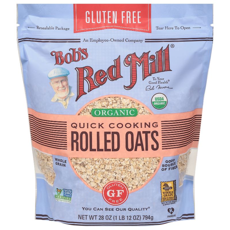 Bob&#39;s Red Mill Gluten Free Organic Quick Cooking Rolled Oats - 28oz, 1 of 4