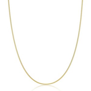 Gold Herringbone Choker Necklace for Women, 14K Gold Plated Layered Snake Chain 1.5MM 14"-GD Herringbone Necklace - 1 of 4