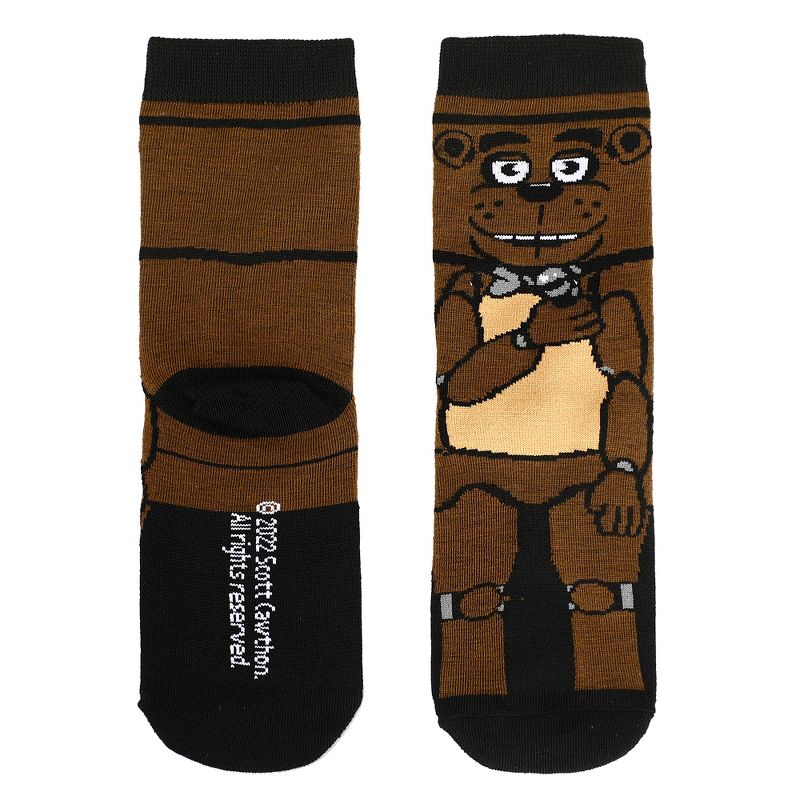 Five nights at freddy's Animatronics 3-Pack Animigos crew Socks for Youth, 4 of 7