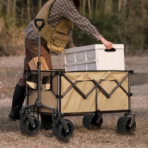 BEAFUP Foldable Utility Wagon with All-Terrain Wheels - Capacity Collapsible Cart for Beach, Garden, Camping - Ideal for Families, Outdoor - 1 of 4