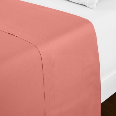 Coral Twin Microfiber Flat Sheet Set