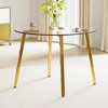 Syemin Round Side Table Coffee Table with Tempered Glass Top and Metal Legs for Modern Living Room, Clear, 42"*42"*29.5" - 2 of 4