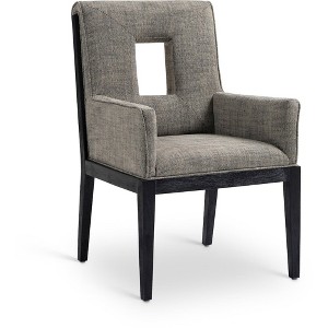 Meridian Furniture,Gwendolyn Linen Textured Fabric Dining Arm Chair - 1 of 4