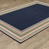 Captiv8e Designs Hilo Multi Striped Border Navy Indoor/Outdoor Rug - 2 of 4
